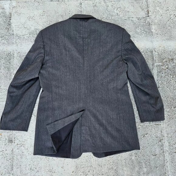 Nautica Men Blazer Sport Coat Jacket 100% Wool Dark Gray Two Button Size 46L - Picture 7 of 10